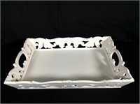 White Painted Serving Tray, 20"w x 14"d