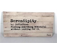 Inspirational Silk Screen, "Serendipity" on Canvas