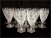 (13) Fostoria American Water Goblets, 6.75"t