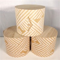 (3) Crate and Barrel, Birch Gift Boxes with Strap