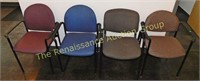 4 Tubular Steel Office Chairs