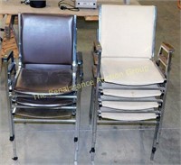 7 Chrome Stacking Office Chairs