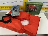 Beatles shadow box w/ bling hat and life jacket
