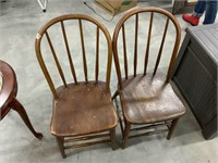 Two bent wood chairs