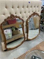 2 - Antique mirrors one has damage
