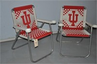 IU Folding lawn chairs w/ cup holders
