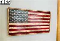 Hand Crafted Wooden Flag Wall Art 38x21