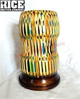Hand Crafted Color Pencil Wooden Vase