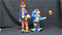 2 Paper Mache Clowns