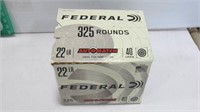 325 RNDS BOX FEDERAL 22 AMMO