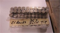 21 RNDS 357 SOLID TIP AMMO