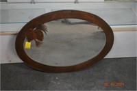 Oval Metal Framed Wall Hanging Mirror