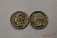 2- 1953 United States Silver Quarters