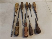 9 Wooden Handle Screwdriver set