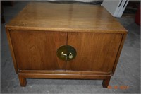Wood End Table with Doors