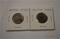 2- US Buffalo Nickels Dates Unknown