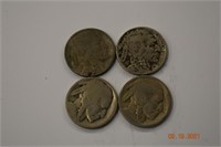 4- US Indian Head Nickels Date Unknown