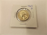 1963-D US Silver Quarter
