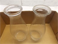 2 Oil Lamp Glass Covers