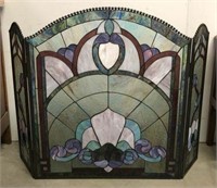 Stained Glass 3-Panel Folding Screen