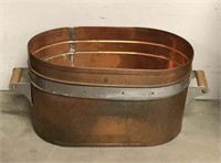 Copper Tub with Steel & Wood Handles