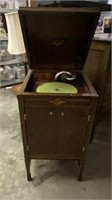Antique Victrola Record Player Cabinet