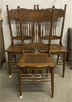 Wood Dining Chair with Cane Seat