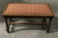 Barley Twist Bench with Upholstered Cushion