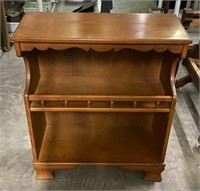 Vintage 2-Tier Maple Bookcase with Carved Rail