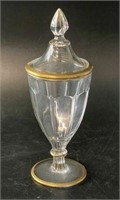 Heisey Gilded Clear Glass Lidded Compote