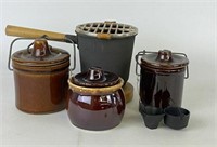 Hull USA Brown Pottery Jars & More