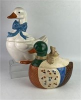 Duck & Goose Theme Cookie Jars, Lot of 2