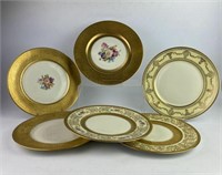 Vintage Pickard Bohemia Heavy Gold Dinner Plates