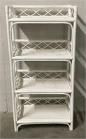4-Tier Painted Wicker Shelving Unit