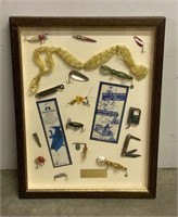 Shadow Box with Fishing Lures & More