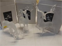 Set of 3 Frosted Acrylic Deer Decor
