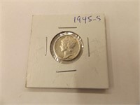 1945-S US Mercury Silver Dime