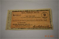 Sears, Roebuck & Co. Nine Cent Check