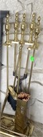 BRASS FIREPLACE TOOLS SET