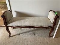 VERY NICE WOOD & UPHOLSTERED BENCH