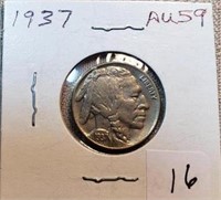 1937 Buffalo Nickel AU53
