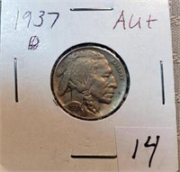 1937D Buffalo Nickel AU+