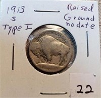 1913S Type I Buffalo Nickel