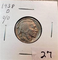 1938D/D Buffalo Nickel