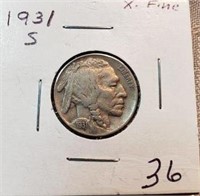 1931S Buffalo Nickel XF