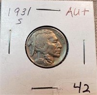 1931S Buffalo Nickel AU+