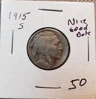 1915S Buffalo Nickel GOOD DATE NICE COIN
