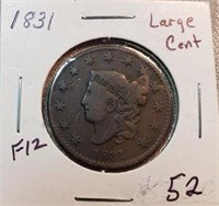 1831 Large One Cent F12