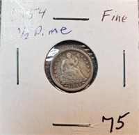1854 Half Dime F
