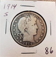 1914S Barber Half Dollar